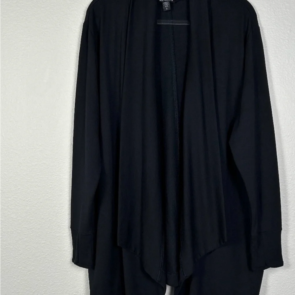 Athleta Pranayama Restore Wrap Black S Tall Open Cardigan Cozy Athleisure - Picture 6 of 8